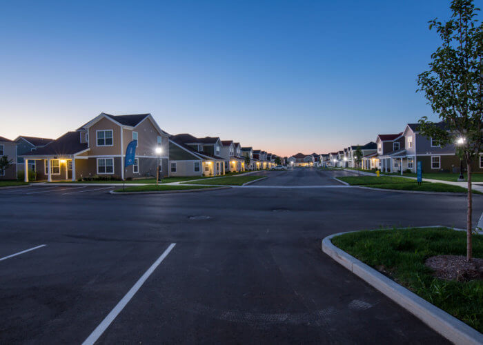 cottage homes property image at night