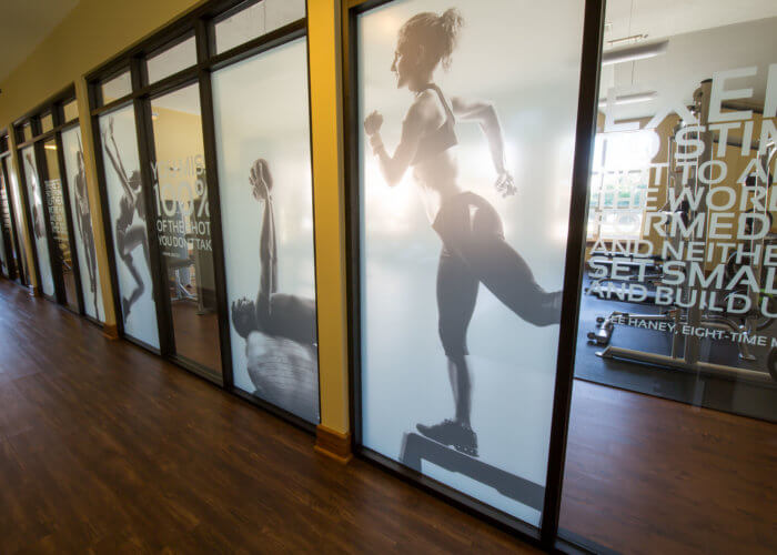 fitness room window graphics