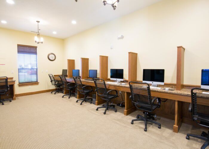 study room with community computers